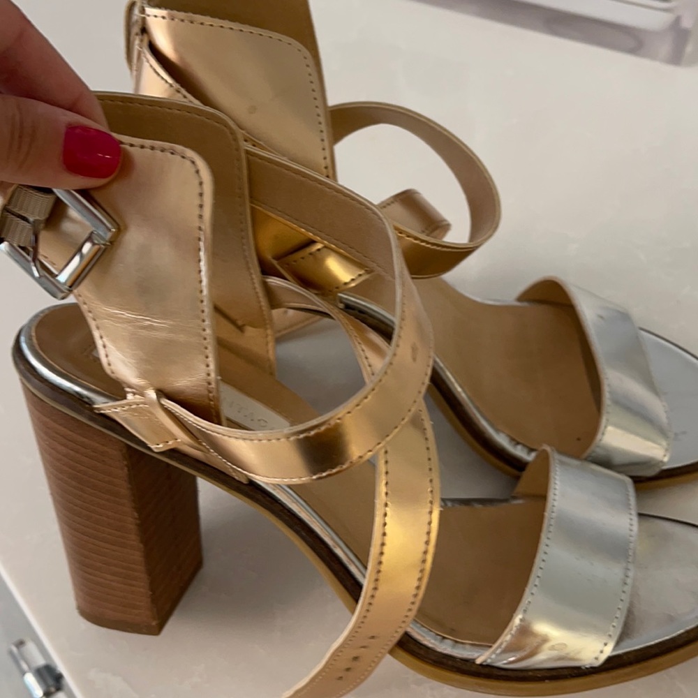 Modern Vintage gold and silver sandals size 40